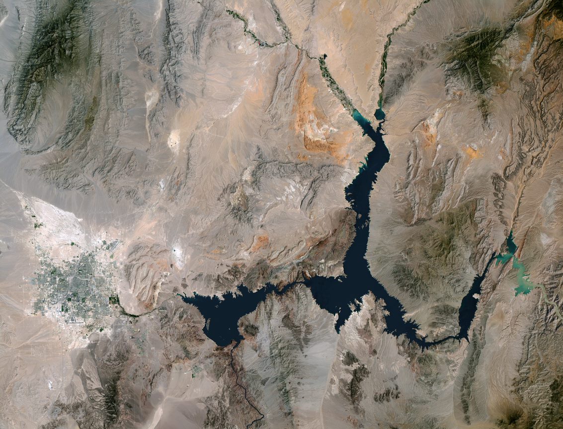 Satellites image of Las Vegas and Lake Mead, 1984